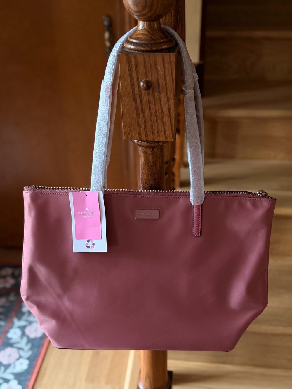 NWT Kate Spade Hayden Pomegranate Nylon Tote Bag Pink
